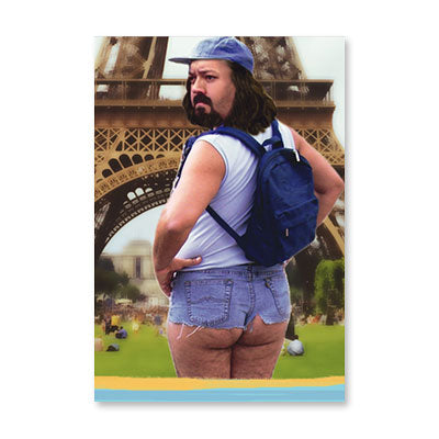 MAN BUTT HANGING BIRTHDAY CARD BY RPG