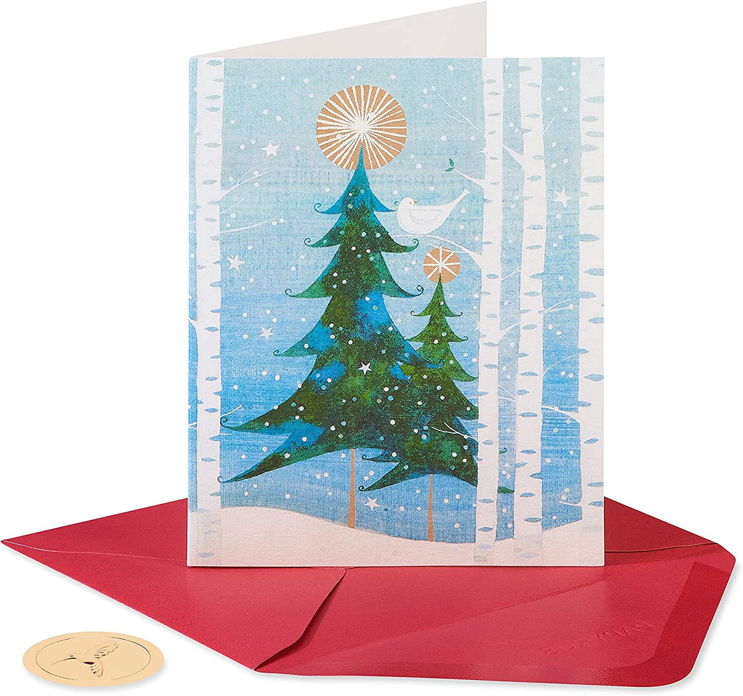 Papyrus Christmas Cards Boxed with Envelopes, Peace and Happiness, Glitter-Free Snowbird (20-Count)