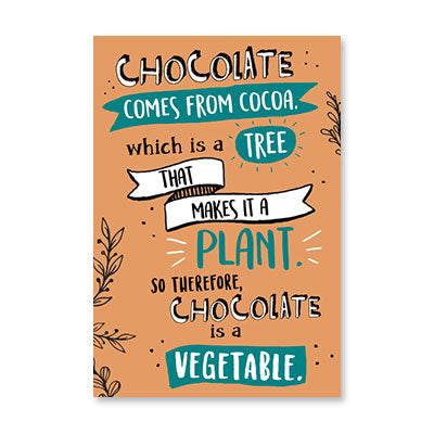 CHOCOLATE VEGETABLE LTG BIRTHDAY CARD BY RPG
