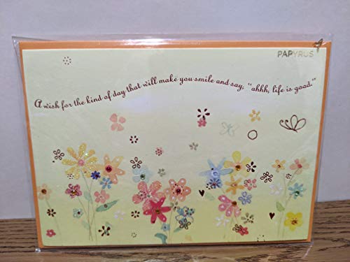PAPYRUS Birthday Flowers Butterflies Everyday Card, 1 Each