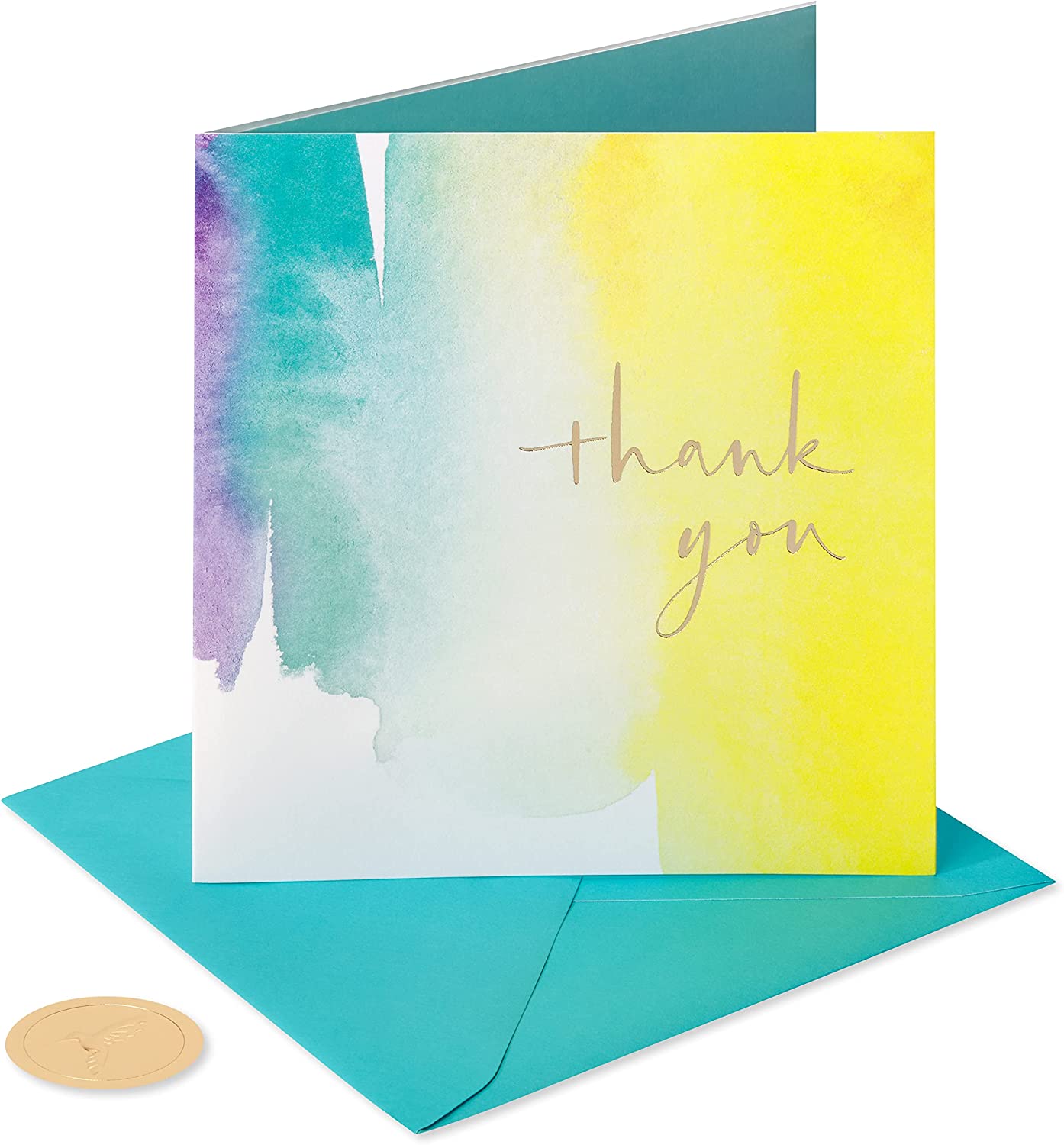 Papyrus Blank Thank You Card (Abstract Watercolors)