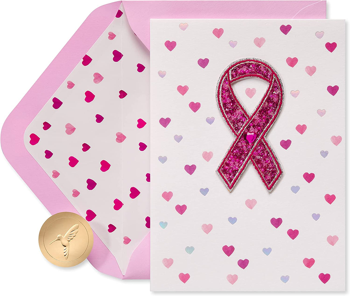 Papyrus Blank Thinking of You Card - BCRF Partnership (Pink Breast Cancer Awareness Ribbon)