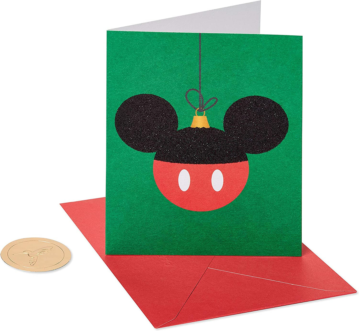 Papyrus Disney Christmas Cards Boxed with Envelopes, Happiest and Merriest, Mickey Mouse Ornament (20-Count)