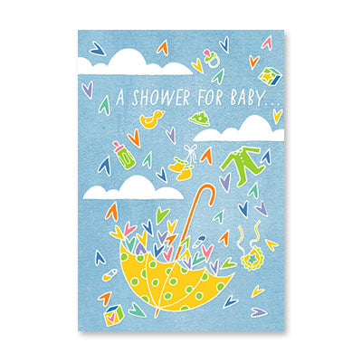 UMBRELLA HEARTS BABY BOY ICON BABY CARD BY RPG