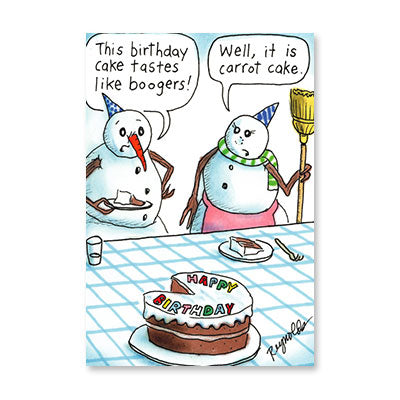 SNOWMEN BOOGERS BIRTHDAY CARD BY RPG