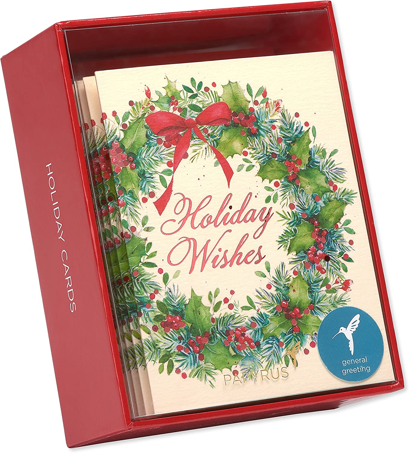 Papyrus Christmas Cards Boxed with Envelopes, Wonderful Holiday, Wreath (20-Count)