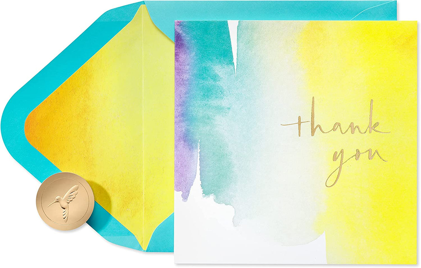 Papyrus Blank Thank You Card (Abstract Watercolors)