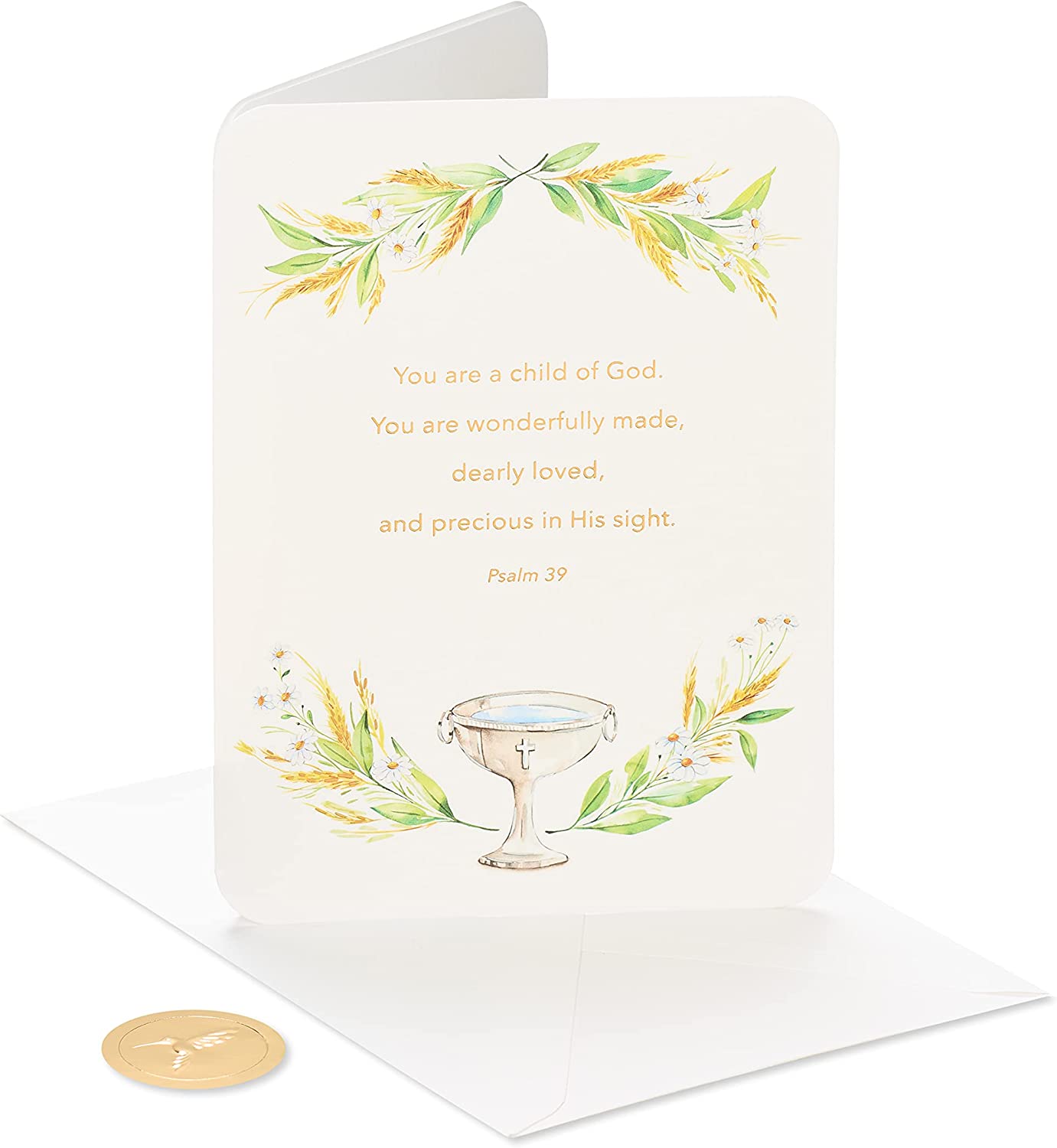 Papyrus Baptism or Christening Card (Love and Many Blessings)