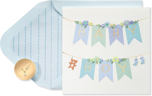 Papyrus New Baby Boy Card (Little Miracle)