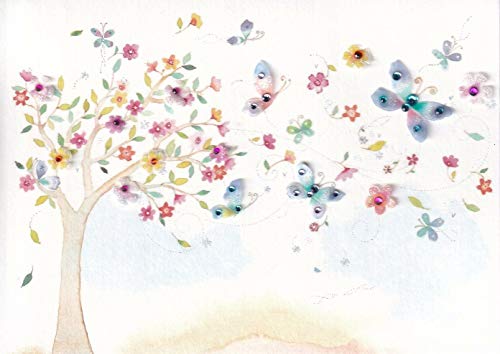 Papyrus Butterflies and Flowers Mother's Day Card - Thank you, Mom for Giving Me Your Love and Guidance and Wings to Fly