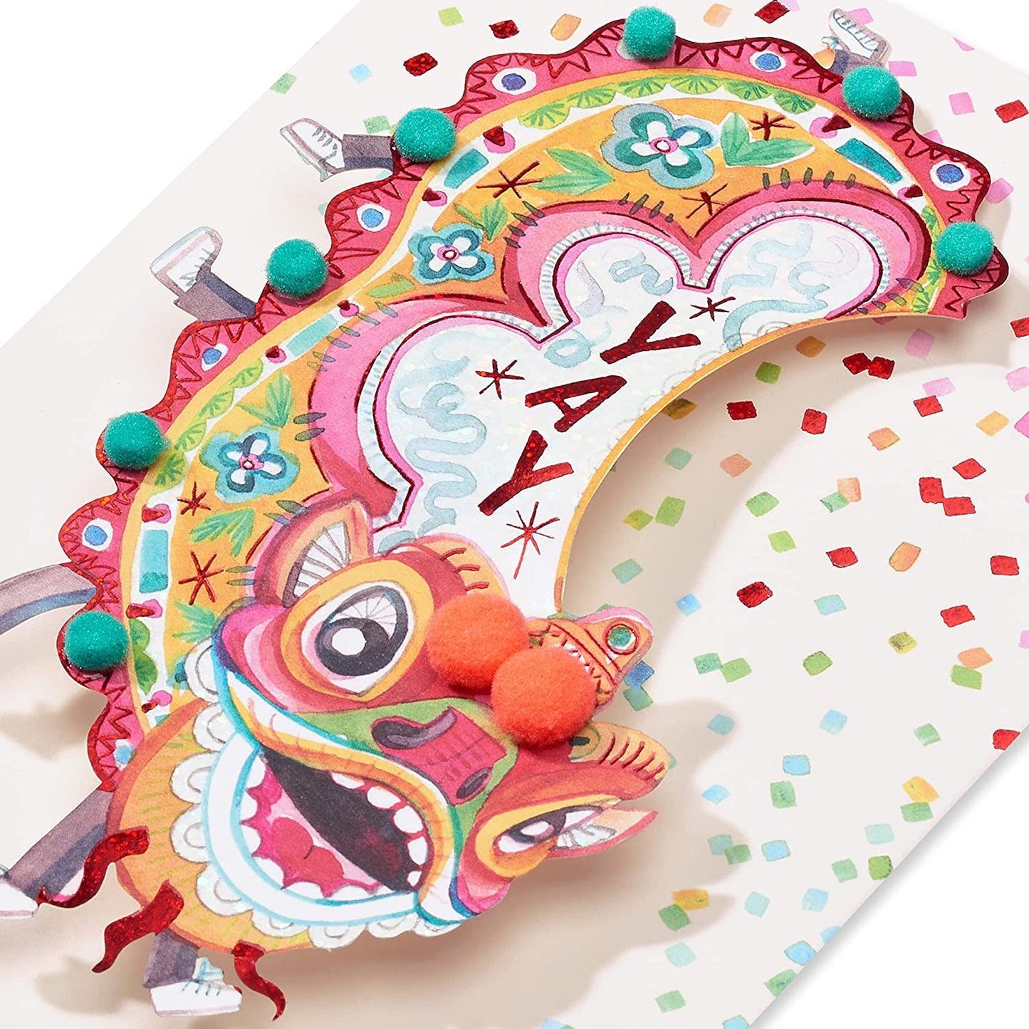 Papyrus Blank Lunar New Year Card (Lion Parade)