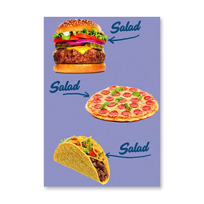 TACO BURGER SALAD BIRTHDAY CARD BY RPG