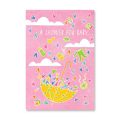 UMBRELLA HEARTS BABY GRL ICON BABY CARD BY RPG