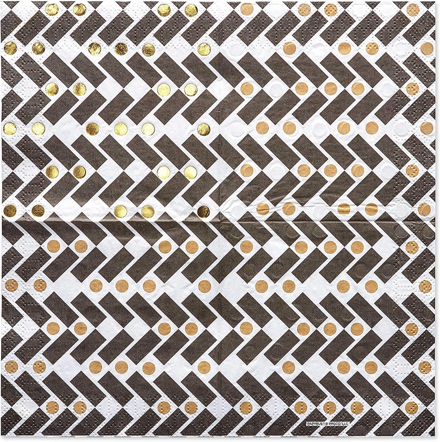 Papyrus Beverage Napkins, Black & Gold Rush (20-Count)
