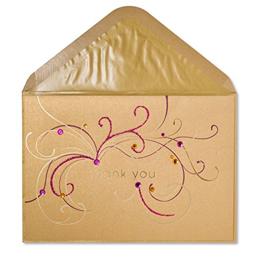 PAPYRUS Gemmed Thank You Card by Papyrus (Blank Inside)