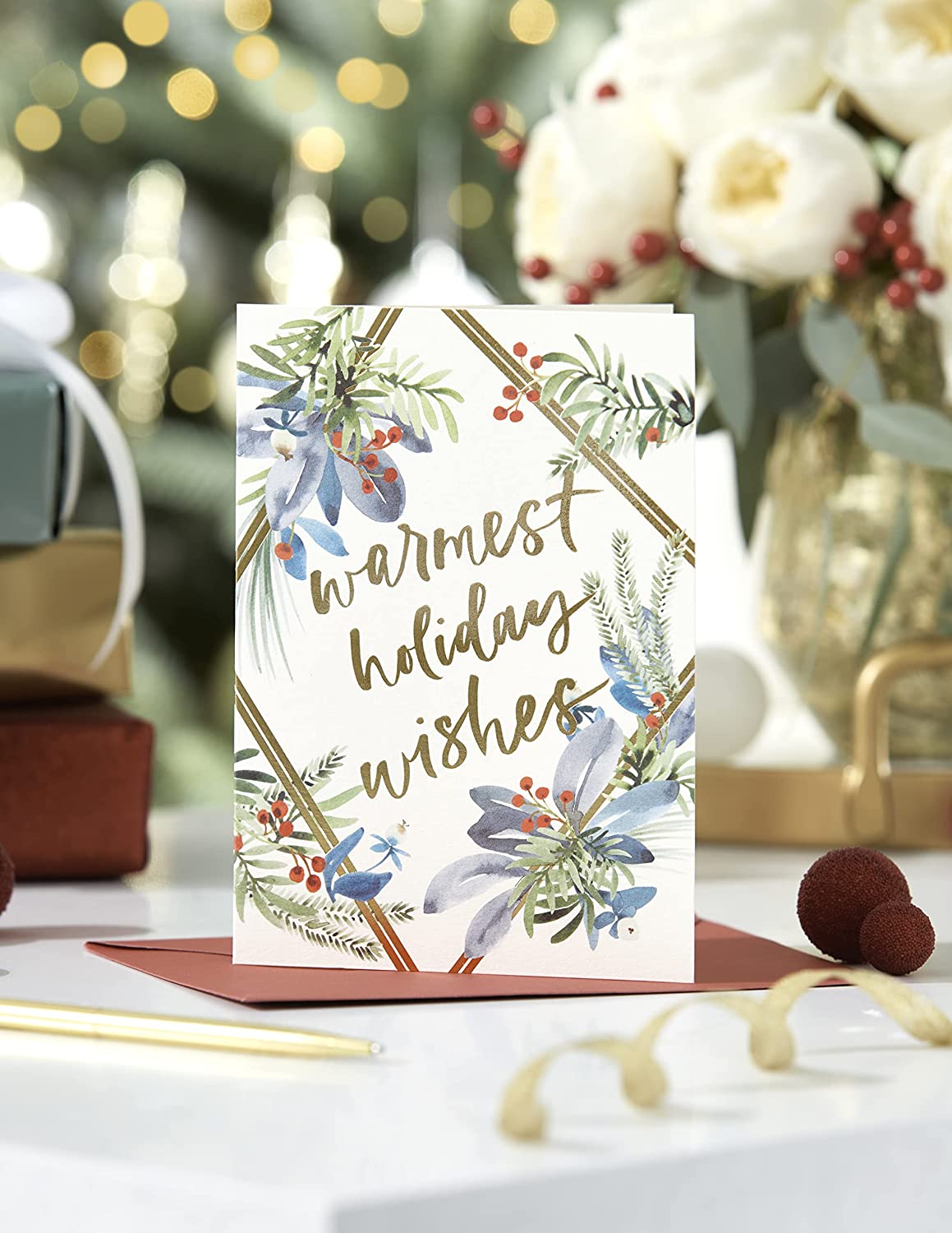 Papyrus Holiday Cards Boxed with Envelopes, To A Wonderful Season, Warmest Holiday Wishes (14-Count)