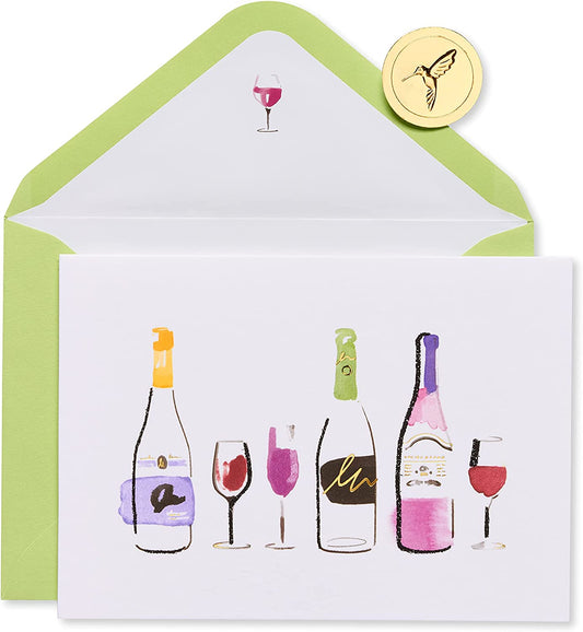 Papyrus Blank Card (Wine Bottles)