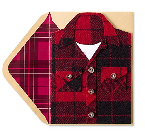 Papyrus, Flannel Shirt Blank Birthday Card