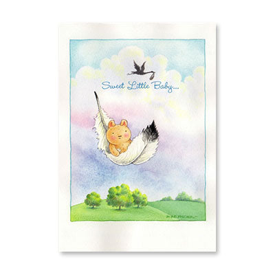 SWEET LITTLE BABY BEAR LEAF BABY CARD BY RPG