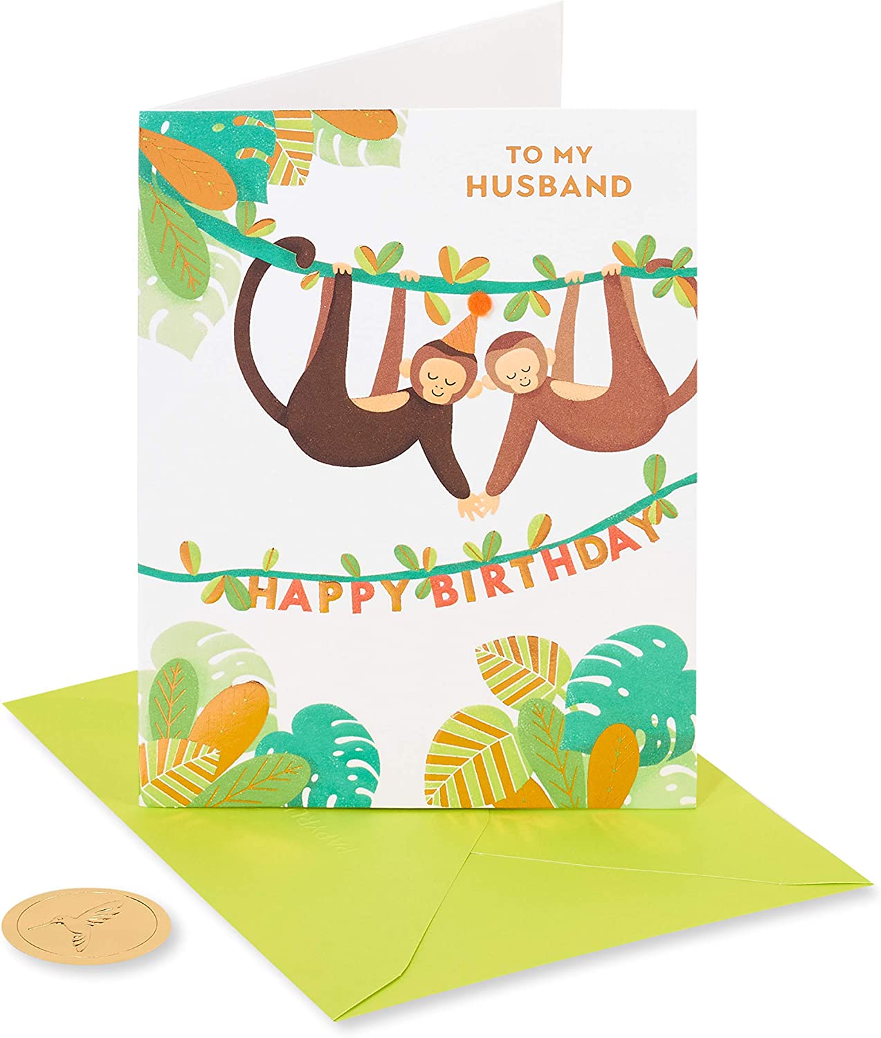 Papyrus Funny Birthday Card for Husband (Monkey Around)