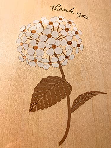 Papyrus 6320276 Greeting, 1 EA, Wooden Hydrangea Thank You Card