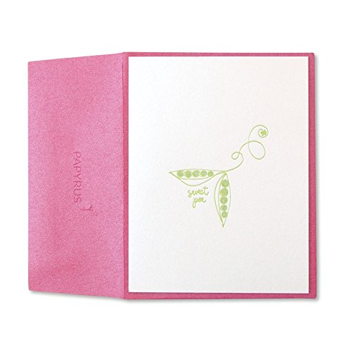 Papyrus Sweet Pea Letterpress Blank Card