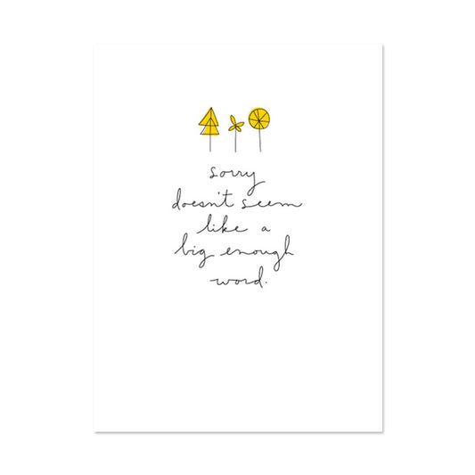 SORRY NOT BIG ENOUGH SYMPATHY CARD BY PAPER REBEL