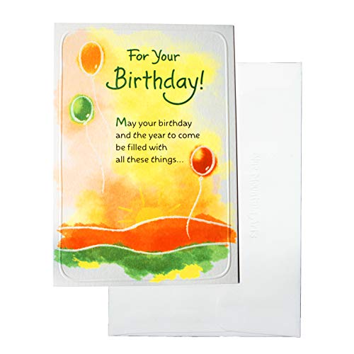 Blue Mountain Arts Greeting Card “For Your Birthday!” Shares Sweet Birthday Wishes with a Friend, Family Member, or Loved One You Think Deserves the World and More, Birthday (WCF620) (WCF620)