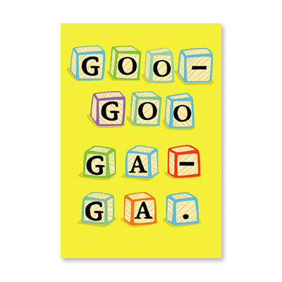 GOO GOO GA GA BLOCKS BABY CARD BY RPG