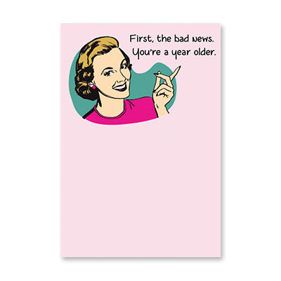 FIRST BAD NEWS BIRTHDAY CARD BY RPG