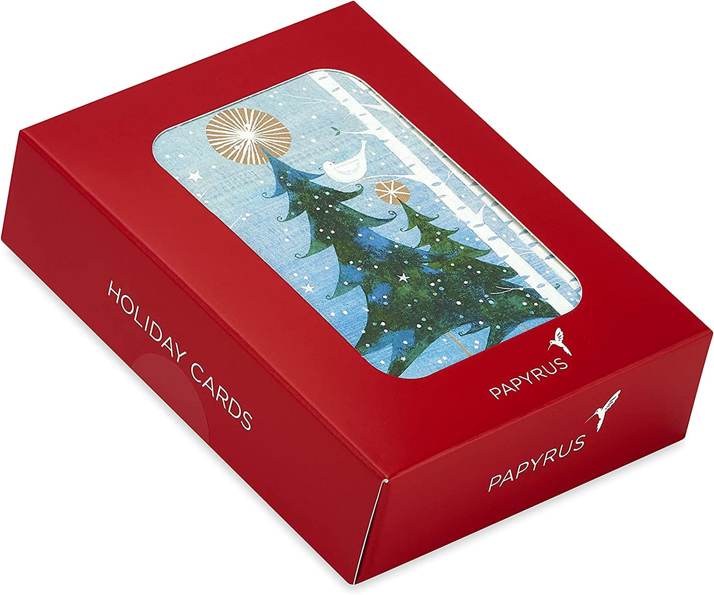 Papyrus Christmas Cards Boxed with Envelopes, Peace and Happiness, Glitter-Free Snowbird (20-Count)