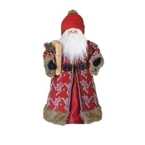 Roman Inc 18" Santa Red / Gray Tree Topper - Treetopper For Christmas Tree