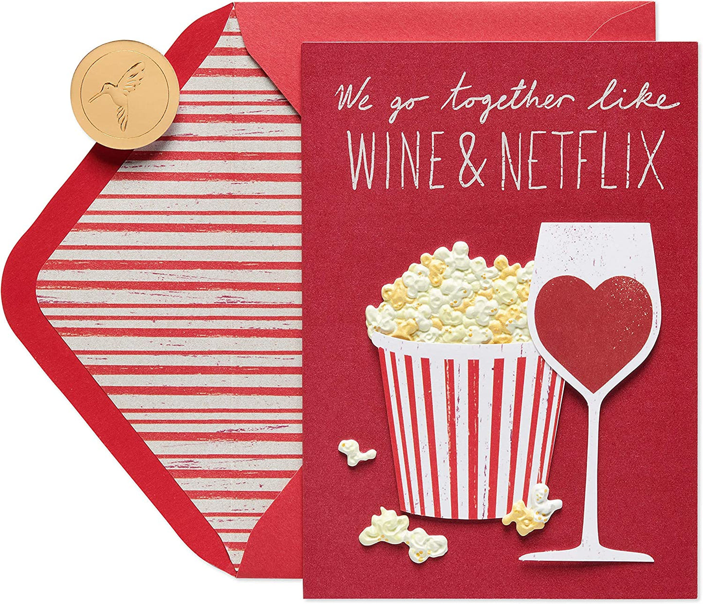 Papyrus Romantic Valentine’s Day Card (Wine and Netflix)