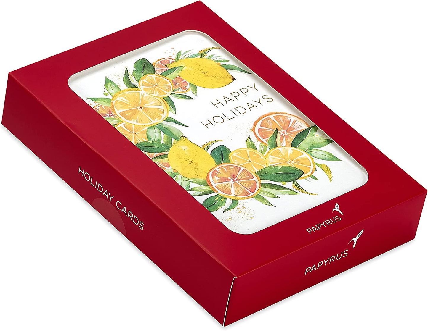 Papyrus Holiday Cards Boxed with Envelopes, Wishes of the Season, Citrus Wreath (14-Count)