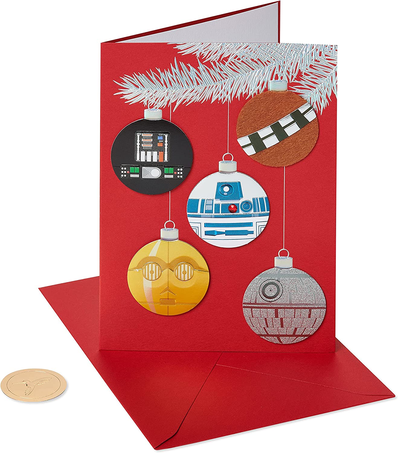 Papyrus Star Wars Christmas Cards Boxed with Envelopes, Merry Force Be with You (8-Count)