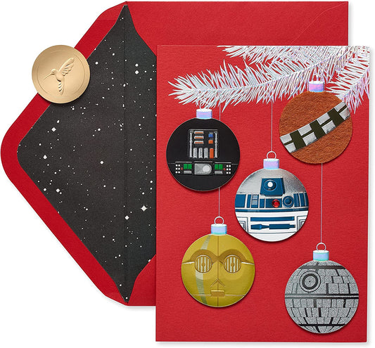 Papyrus Star Wars Christmas Cards Boxed with Envelopes, Merry Force Be with You (8-Count)