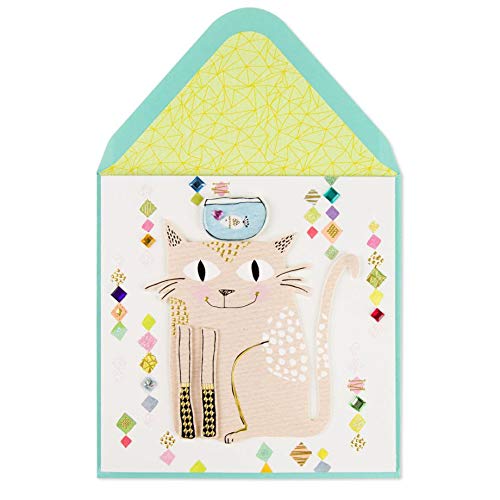 Papyrus Fancy Happy Cat Blank Card