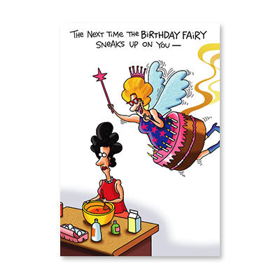 FAIRY SNEAKS UP BIRTHDAY CARD BY RPG