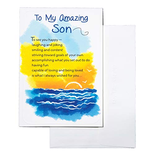 Blue Mountain Arts Greeting Card “To My Amazing Son” Is A Perfect Graduation, Birthday, Or “Just Because” Card From a Mom or Dad, by Susan Polis Schutz, 4.9" x 7.0" (WC407)
