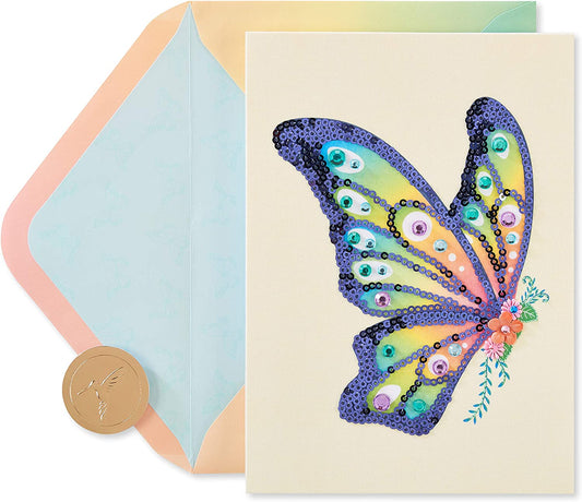 Papyrus Blank Card (Sequin Butterfly)