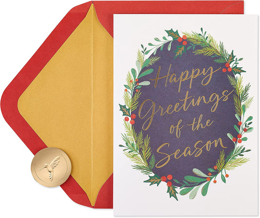Papyrus Holiday Cards Boxed with Envelopes, Joy to You, Wreath (14-Count)