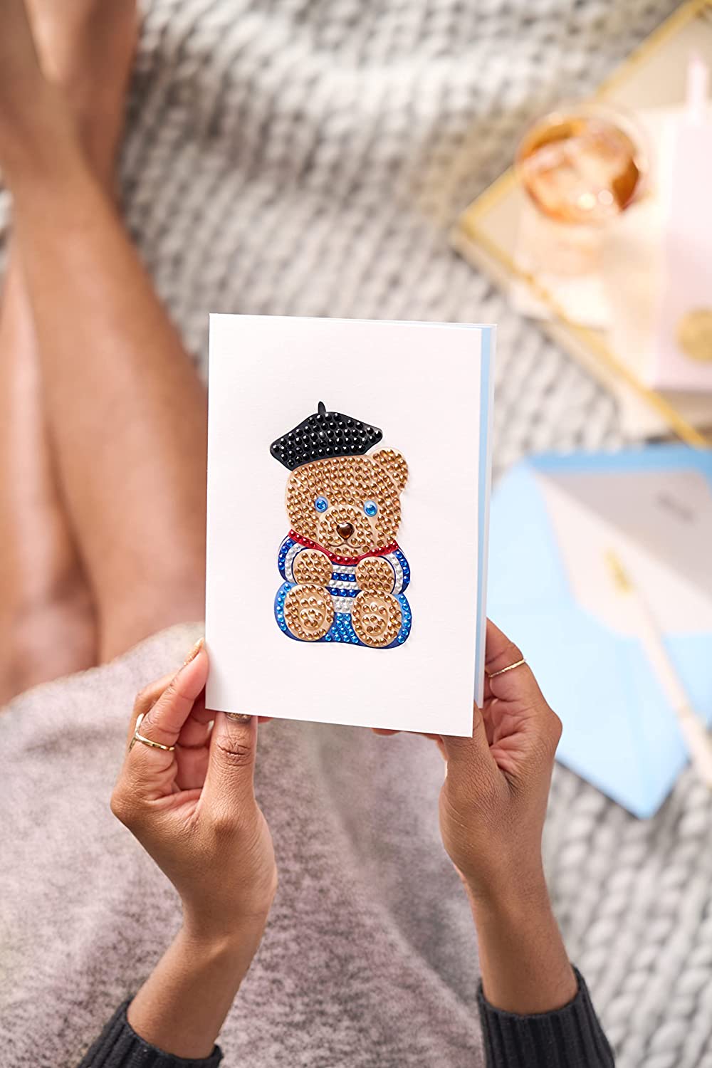 Papyrus Blank Card for Her - Designed by Judith Leiber (Gemmed French Bear)