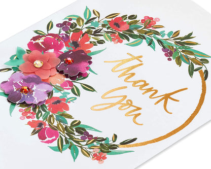 Papyrus Blank Thank You Card (Painterly Wreath)