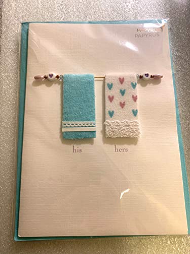 Papyrus, Two Towels On Rack, Romantic Card 1 Count