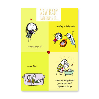 HAPPINESS IS SMELL SMILE NAP BABY CARD BY RPG