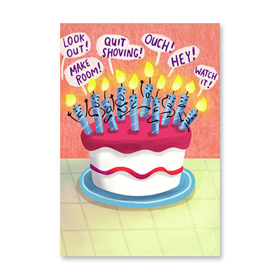 CROWDED CANDLES BDY CAKE BIRTHDAY CARD BY RPG