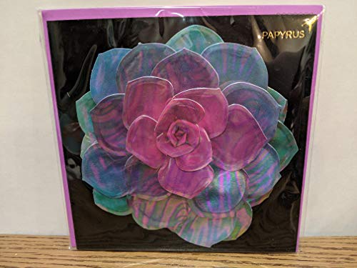 PAPYRUS Blue Pink Flower Blank Cards, 1 Each