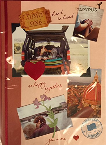 Papyrus Valentine's Day Card Feat. Scrapbook Style Pictures and Mementos- 5x7 Inches - Red Envelope - (1)