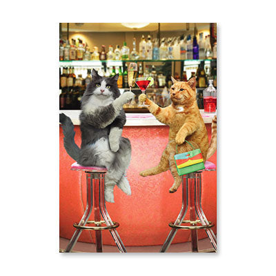 CATS AT BAR BIRTHDAY CARD BY RPG