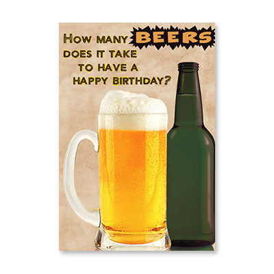 HOW MANY BEERS BIRTHDAY CARD BY RPG